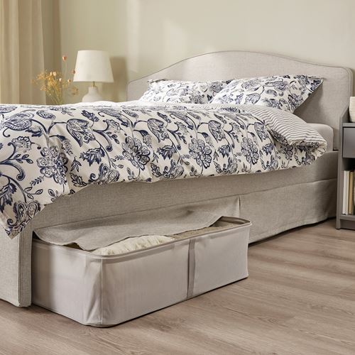 IKEA - RAMNEFJALL/LURÖY, double bed, kilanda light beige, 140x200 cm