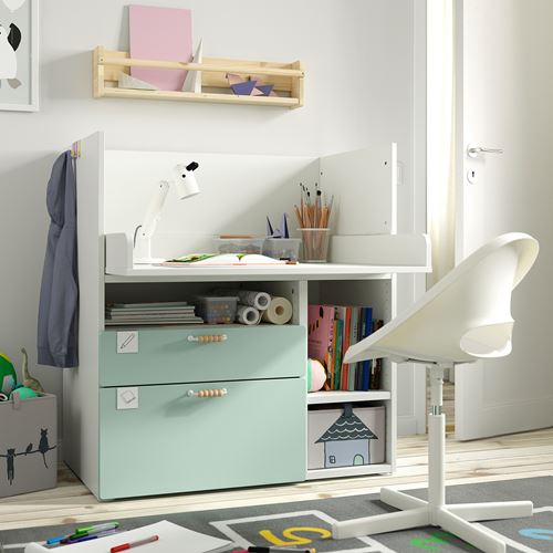 IKEA - SMASTAD, kid's desk, white/light green, 90x79x100 cm