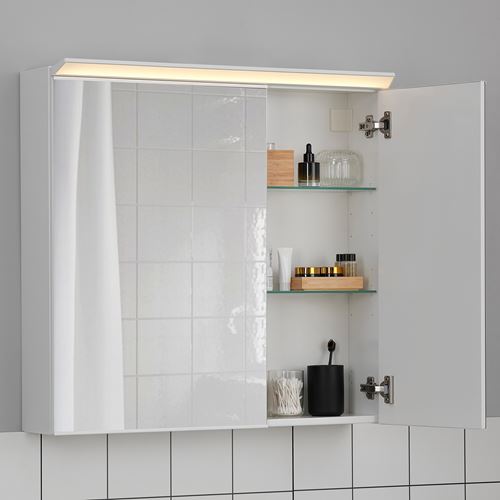 IKEA - TREASJÖN, bathroom wall cabinet, colourless, 80x17x75 cm