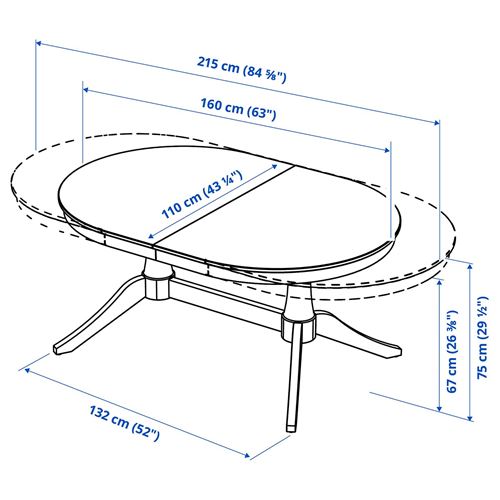 IKEA - ROSENTORP, oval yemek masası, beyaz