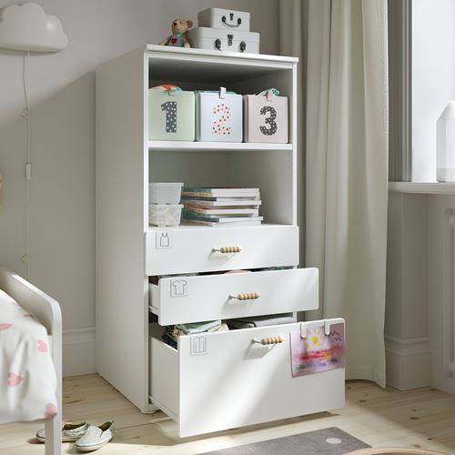 IKEA - PLATSA/SMASTAD, children's bookcase, white-lilac, 60x57x123 cm