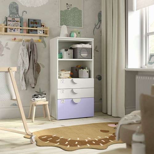 IKEA - PLATSA/SMASTAD, children's bookcase, white-lilac, 60x42x123 cm