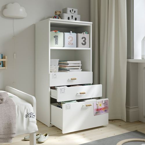 IKEA - PLATSA/SMASTAD, children's bookcase, white-lilac, 60x42x123 cm