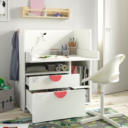 IKEA - SMASTAD, kid's desk, white/light green, 90x79x100 cm