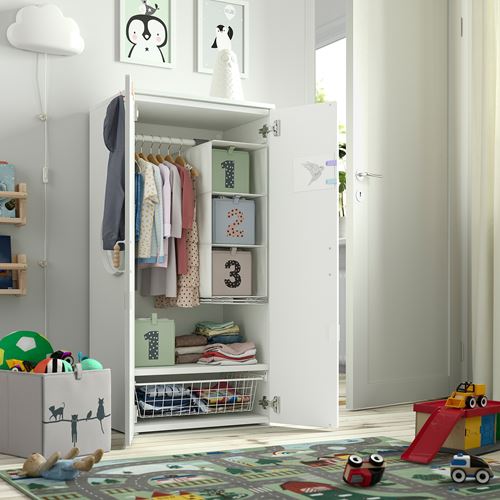 IKEA - PLATSA/SMASTAD, children's wardrobe, white/birch, 60x42x123 cm