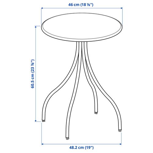 IKEA - TANEBRO, yan sehpa, antrasit, 46 cm