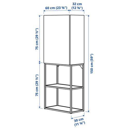 IKEA - ENHET, shelving unit, white-high gloss white, 60x32x150 cm