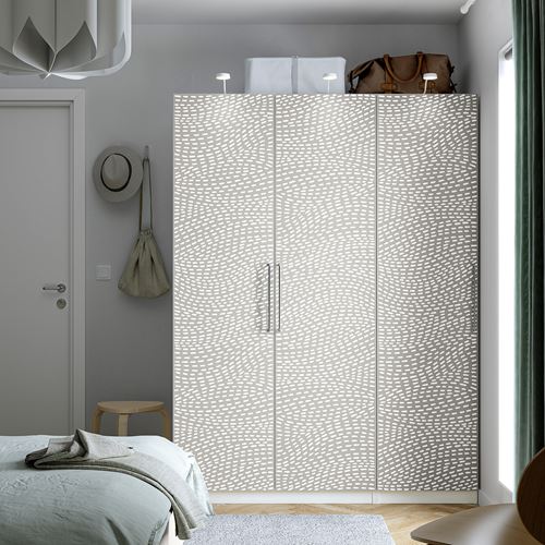IKEA - PAX/MISTUDDEN, PAX gardırop, beyaz-gri desenli, 150x60x201 cm