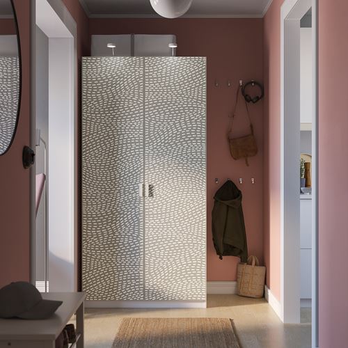 IKEA - PAX/MISTUDDEN, PAX gardırop, beyaz-gri desenli, 100x60x201 cm