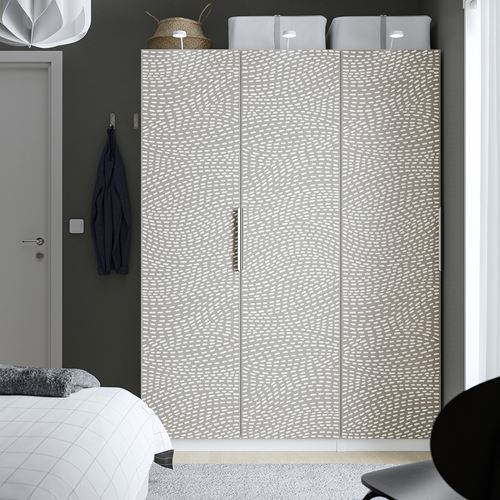 IKEA - MISTUDDEN, gardırop kapağı, gri-desenli, 50x195 cm