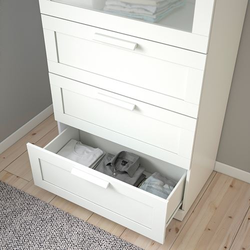 IKEA - BRIMNES, chest of 4 drawers, white, 78x124 cm