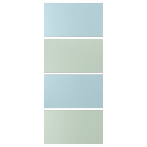 IKEA - MEHAMN, pair of sliding doors, light blue-light green, 100x236 cm