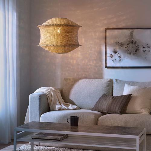 IKEA - BLASTANG, sarkıt lamba abajur başlığı, natürel, 45 cm