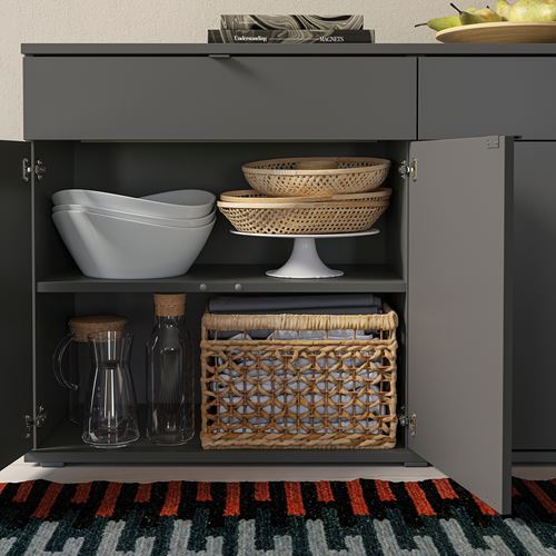 IKEA - VIHALS, console, dark grey, 140x37x75 cm