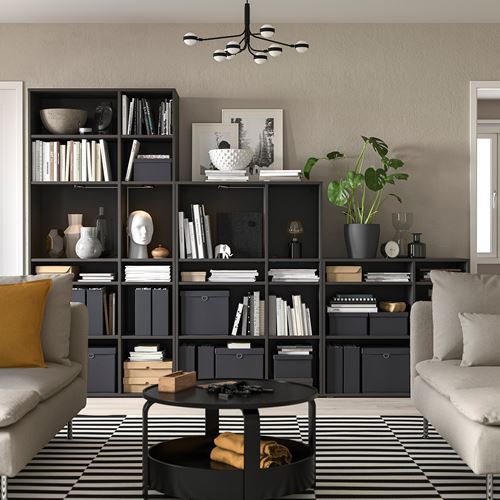 IKEA - VIHALS, open storage unit, dark grey, 286x37x200 cm