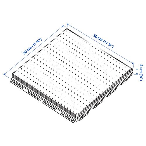 IKEA - RUNNEN, floor decking, textile dark grey, 0.81 m²