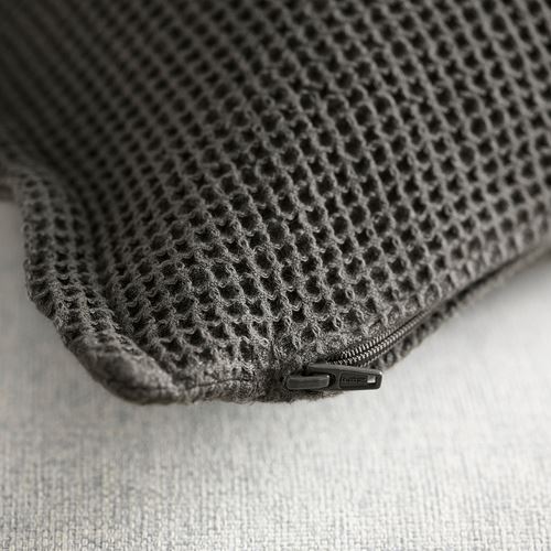 IKEA - KLOTSTARR, lace pillow cover, anthracite, 50x50 cm