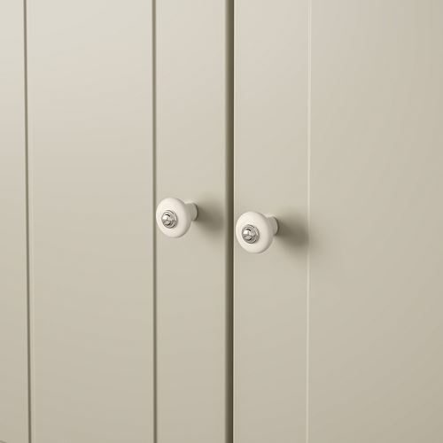 IKEA - KLINGSTORP, knob, off white-chrome plated, 23 mm