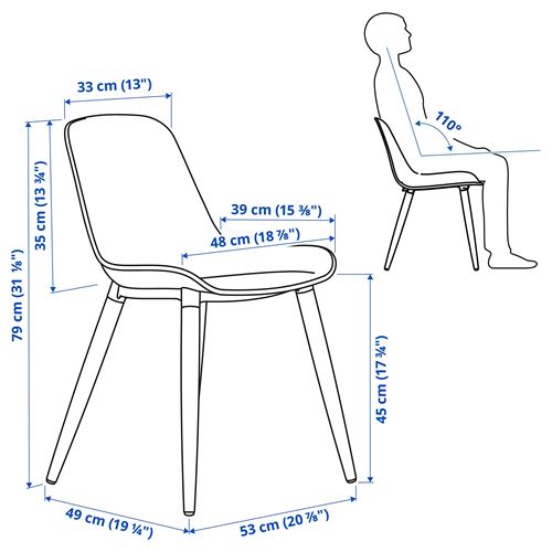 IKEA - GRÖNSTA, chair, grey-turquoise