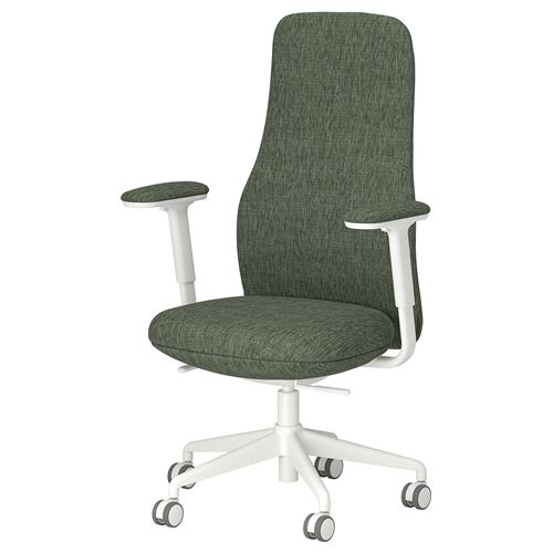 IKEA - GRÖNFJALL, office chair, letafors green-white