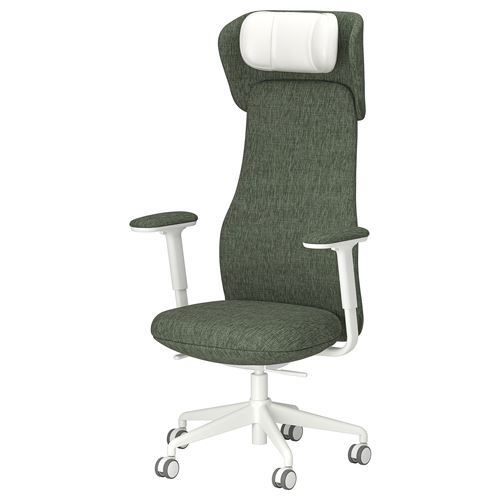 IKEA - GRÖNFJALL, office chair, letafors green-white