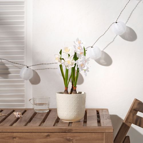 IKEA - FEJKA, artificial plant, white, 12 cm