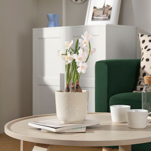 IKEA - FEJKA, artificial plant, white, 12 cm