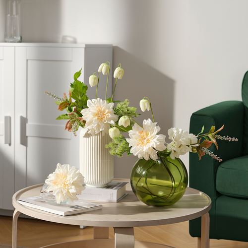 IKEA - SMYCKA, artificial bouquet, white, 55 cm