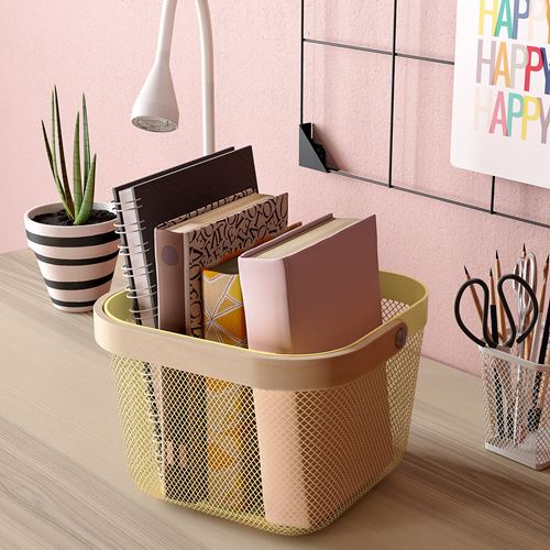 IKEA - RISATORP, basket, light yellow, 25x26x18 cm