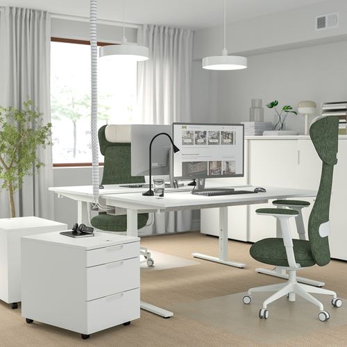 IKEA - MITTZON, add-on unit for desk, white, 160x12 cm