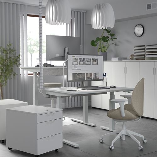 IKEA - MITTZON, height adjustable desk, white, 120x80 cm