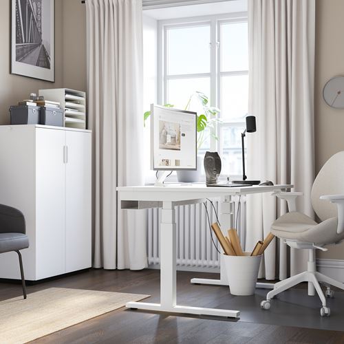 IKEA - MITTZON, height adjustable desk, white, 120x80 cm