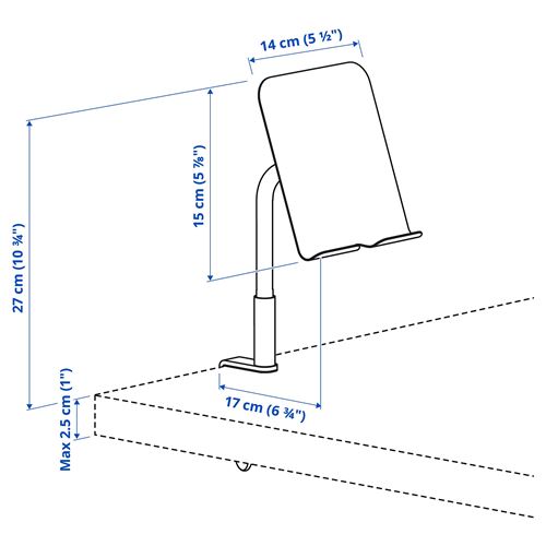 IKEA - RELATERA, phone/tablet stand, light grey-green, 14x17x27 cm