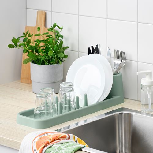 IKEA - STAMLING, dish drainer, light grey-green, 48 cm