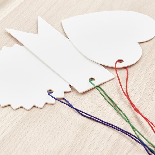 IKEA - FÖNSTERFIKUS, label with string, white