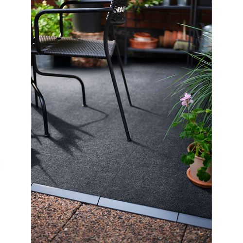 IKEA - RUNNEN, floor decking, textile dark grey, 0.81 m²