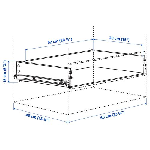 IKEA - KONSTRUERA, ön panelsiz çekmece, beyaz, 15x40 cm