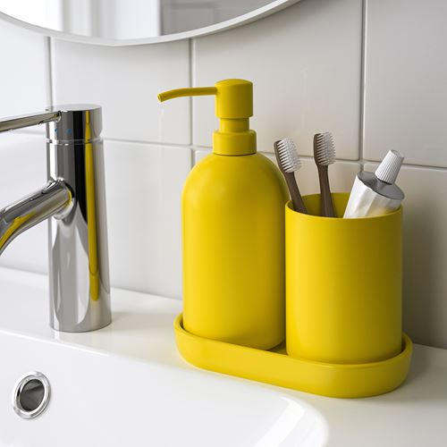 IKEA - GANSJÖN, bathroom set, high-gloss yellow