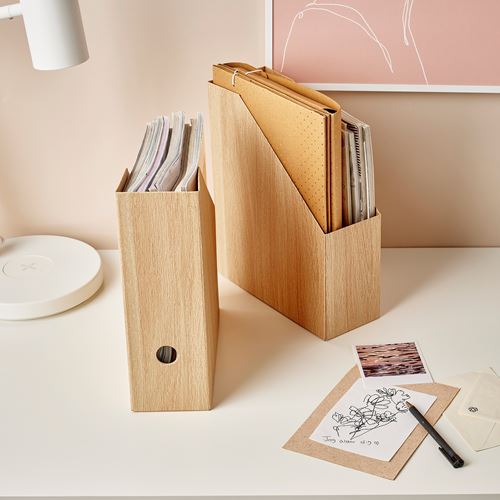 IKEA - HASTVISKARE, magazine file, oak effect, 10x25x30 cm