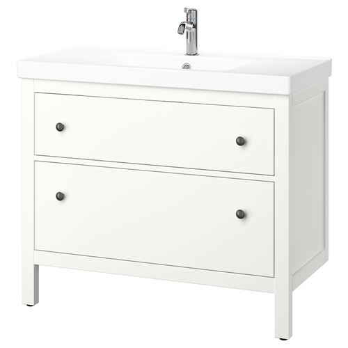 HEMNES/ORRSJÖN lavabo dolabı kombinasyonu, beyaz