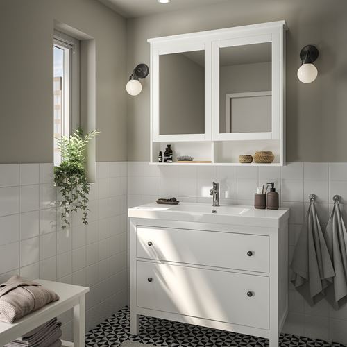 IKEA - HEMNES/ORRSJÖN, lavabo dolabı kombinasyonu, beyaz, 102x49x89 cm