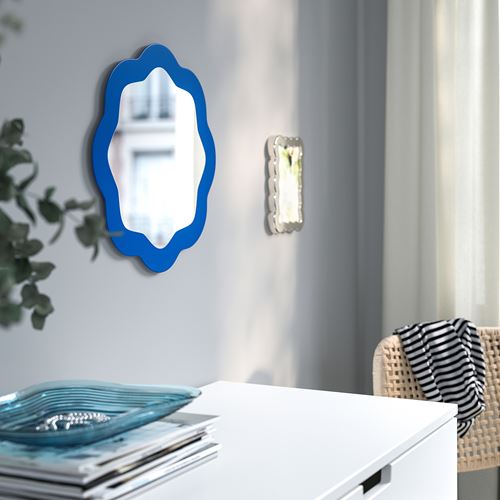 IKEA - PRUNKHALLON, wall mirror, blue, 40 cm