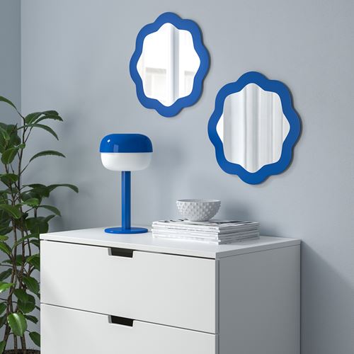 IKEA - PRUNKHALLON, wall mirror, blue, 40 cm