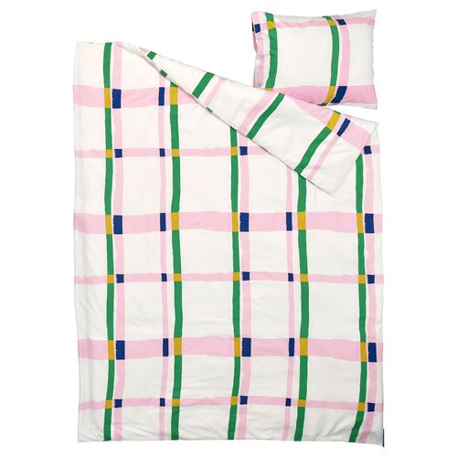 IKEA - SYRABLADMAL, single duvet cover sets, multicolour, 150x200/50x60 cm