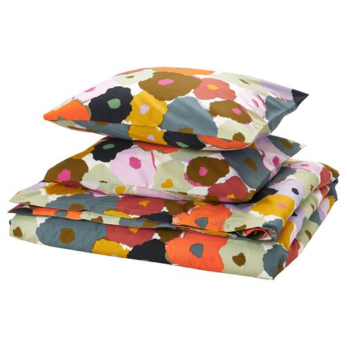 IKEA - MURREVA, double quilt cover and 2 pillowcases, multicolour, 240x220/50x60 cm