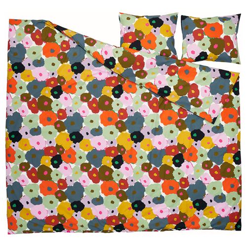 IKEA - MURREVA, double quilt cover and 2 pillowcases, multicolour, 240x220/50x60 cm