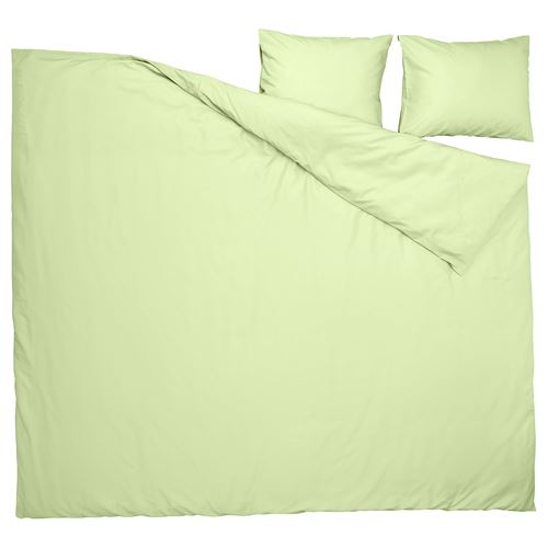 IKEA - PILTANDVINGE, double quilt cover and 2 pillowcases, light green, 240x220/50x60 cm