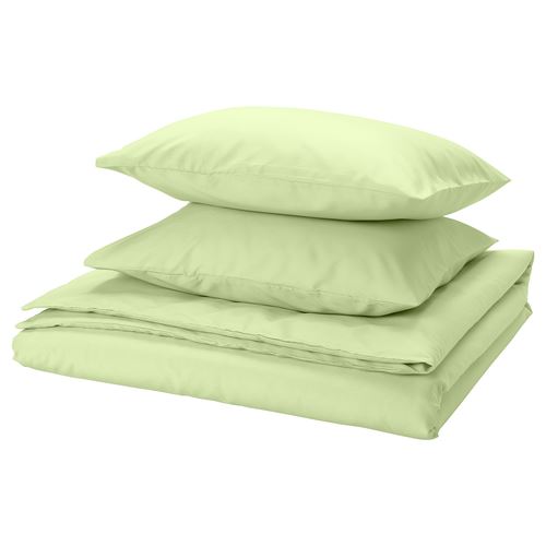 IKEA - PILTANDVINGE, double quilt cover and 2 pillowcases, light green, 240x220/50x60 cm