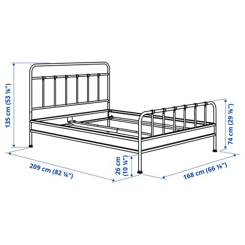 IKEA - STJARNÖ, double bed, anthracite, 160x200 cm