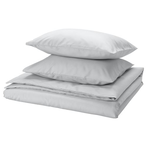 IKEA - PILTANDVINGE, double quilt cover and 2 pillowcases, grey, 240x220/50x60 cm